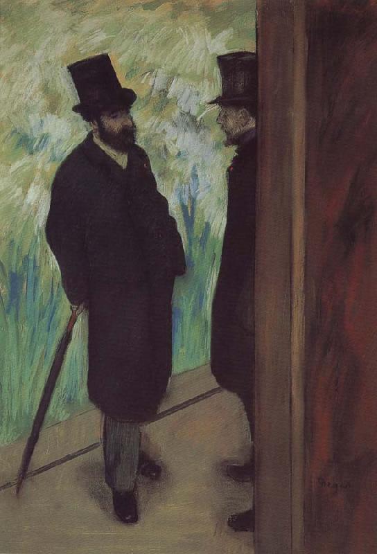 Edgar Degas someone in the corner  of stage oil painting image